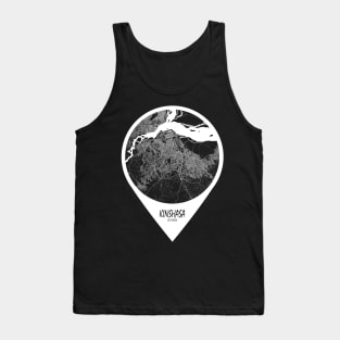 Kinshasa, DR Congo City Map - Travel Pin Tank Top